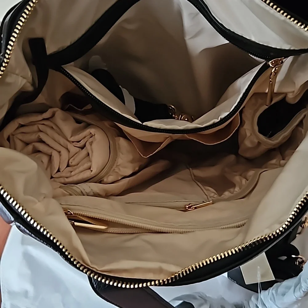 Diaper Bag Backpack Vegan Leather Modern Tote Travel Large Capacity